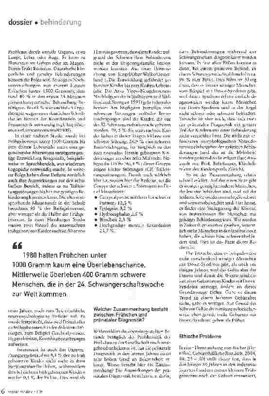 Vorschauseite 3: Der Schweregrad geistiger Behinderungen nimmt zuEine Folge des medizinischen Fortschritts