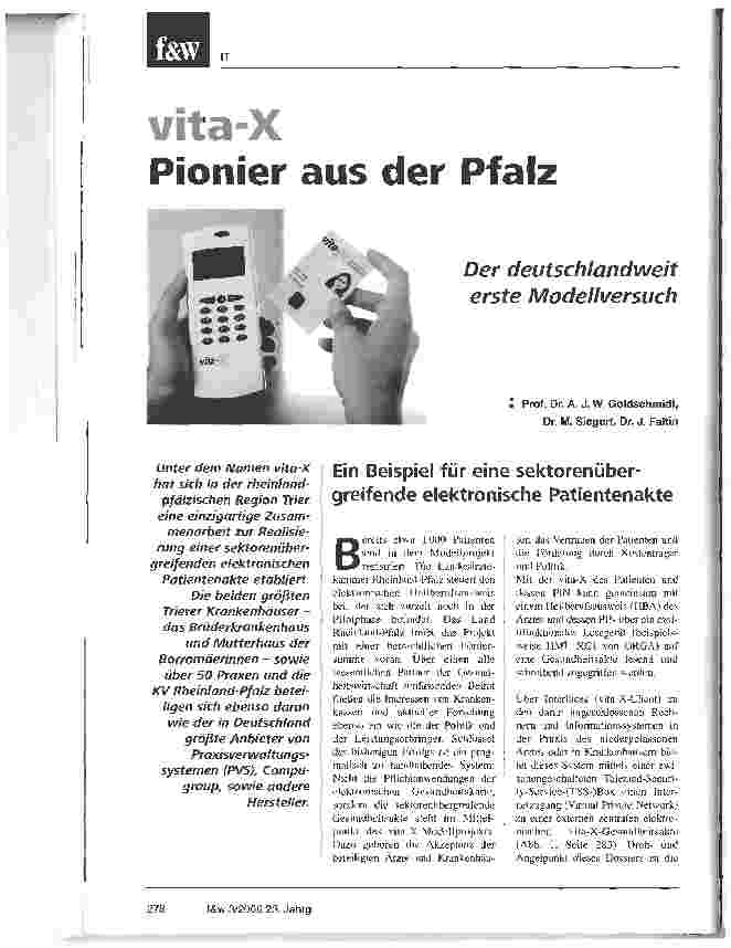 Vorschauseite 1: vita-XPionier aus der Pfalz