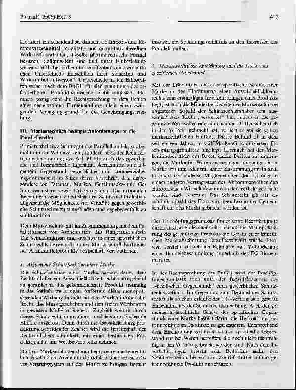 Vorschauseite 3: Parallelhandel mit Arzneimitteln in der EU - Ein Sachstandsbericht