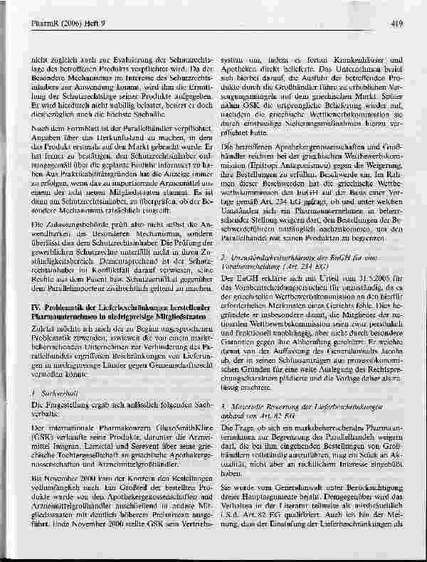 Vorschauseite 5: Parallelhandel mit Arzneimitteln in der EU - Ein Sachstandsbericht