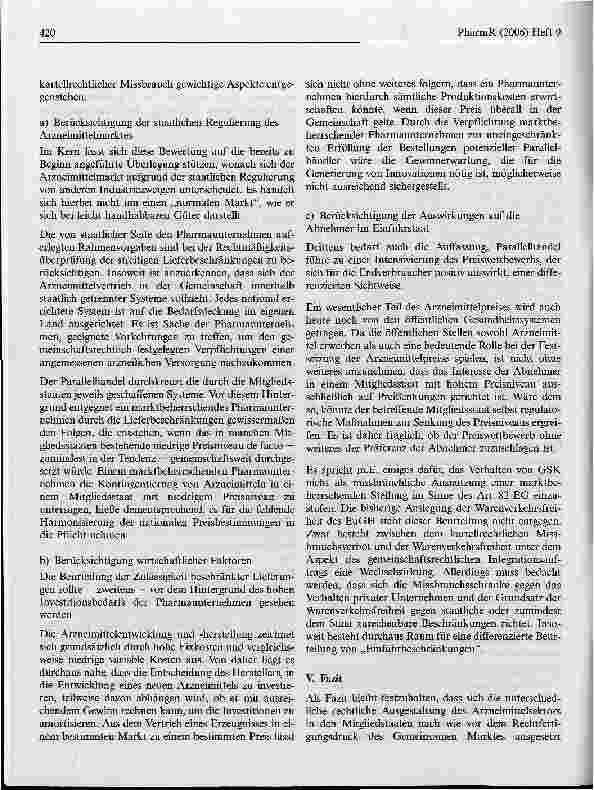 Vorschauseite 6: Parallelhandel mit Arzneimitteln in der EU - Ein Sachstandsbericht