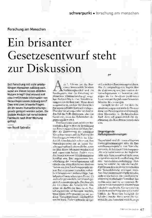 Vorschauseite 1: Ein brisanter Gesetzesentwurf steht zur Diskussion
