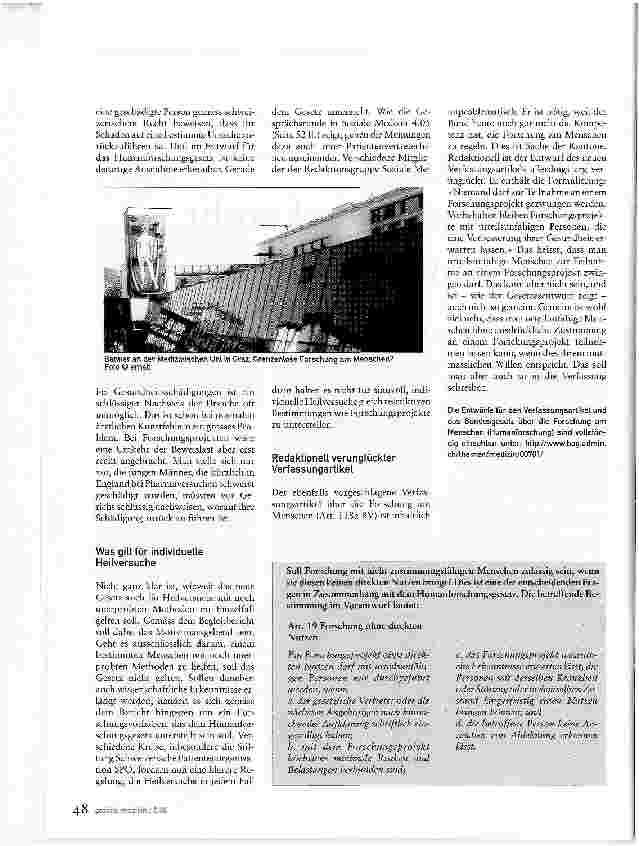 Vorschauseite 2: Ein brisanter Gesetzesentwurf steht zur Diskussion
