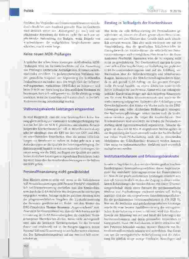 Vorschauseite 2: PsychWG: die Sicht der Kranken häuser