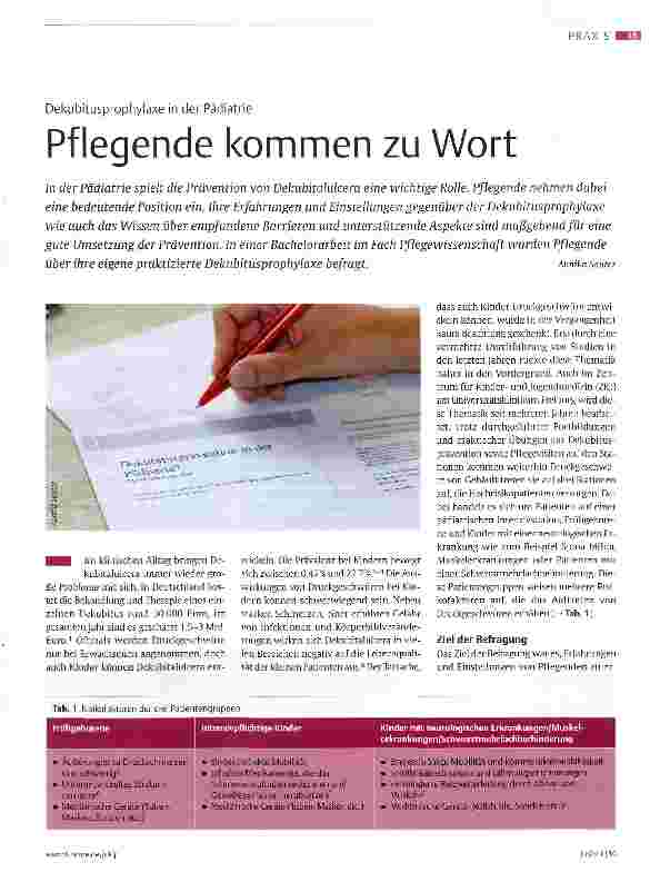 Vorschauseite 1: Pflegende kommen zu Wort