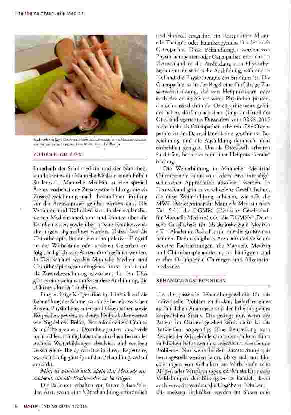 Vorschauseite 3: Manuelle Medizin: Therapie mit den Händen