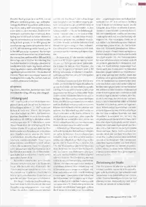 Vorschauseite 2: Vergleichsstudie zu zwei antimikrobiellen Wundauflagen bei infizierten Beingeschwüren:Eine Pilotstudie