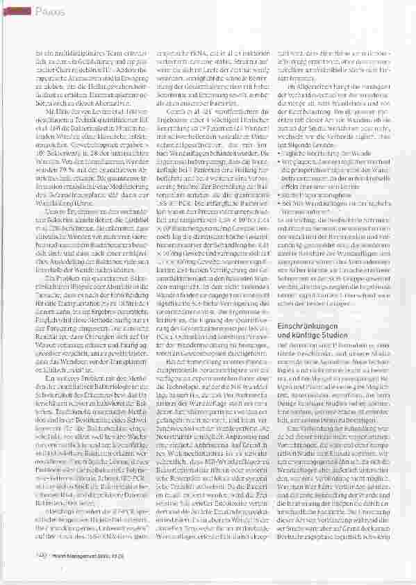 Vorschauseite 5: Vergleichsstudie zu zwei antimikrobiellen Wundauflagen bei infizierten Beingeschwüren:Eine Pilotstudie