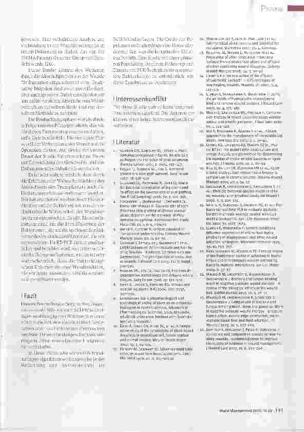 Vorschauseite 6: Vergleichsstudie zu zwei antimikrobiellen Wundauflagen bei infizierten Beingeschwüren:Eine Pilotstudie