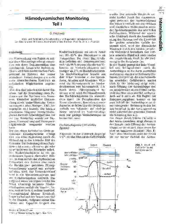Vorschauseite 1: Hämodynamisches Monitoring Teil 1