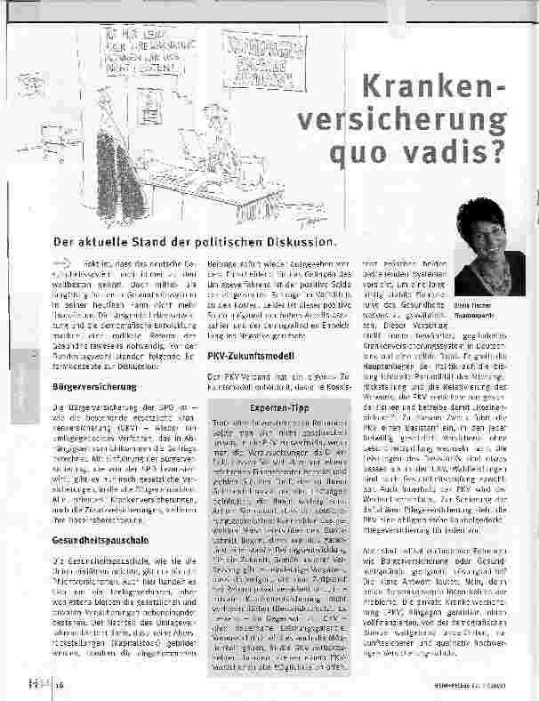 Vorschauseite 1: Krankenversicherung Quo vadis?