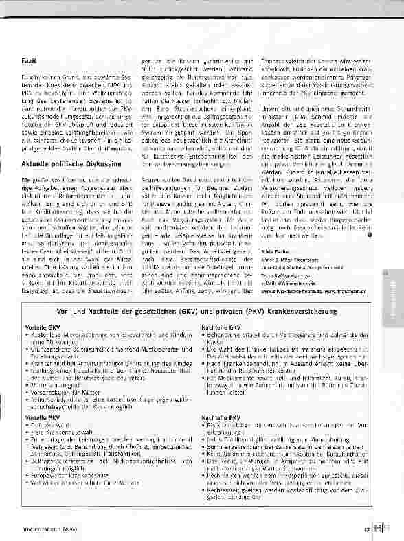 Vorschauseite 2: Krankenversicherung Quo vadis?