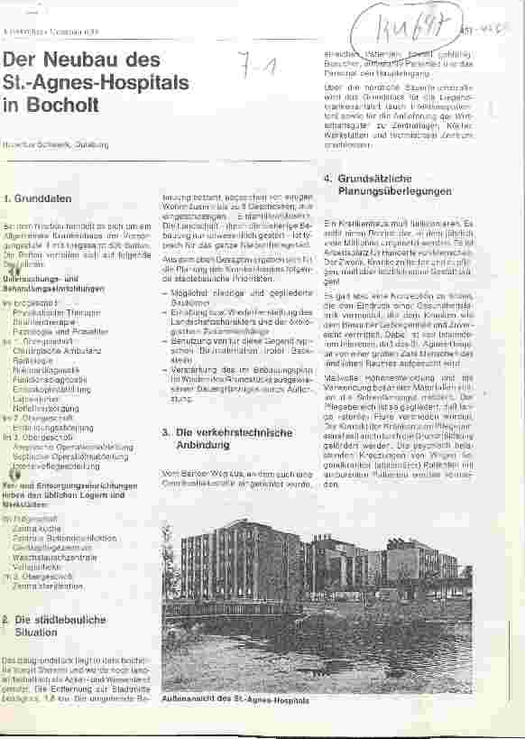 Vorschauseite 1: Der Neubau des St.-Agnes- Hospitals in Bocholt