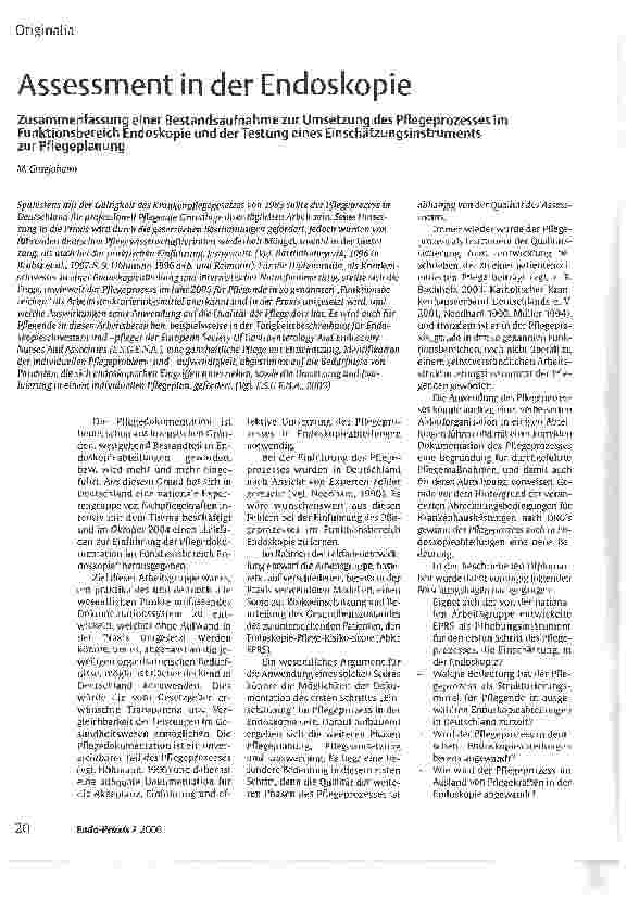 Vorschauseite 1: Assessment in der Endoskopie