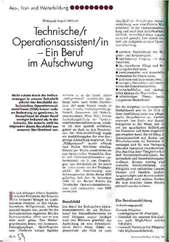 Vorschauseite 1: Technische/r Operationsassistent/in - Ein Beruf im Aufschwung