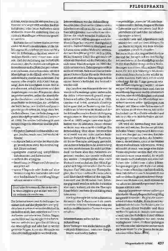 Vorschauseite 2: Orale Mukositis bei Patienten mit Tumortherapie - Teil 2: Mundhygiene erleben und verstehen