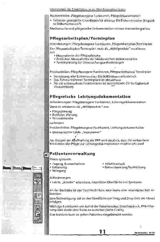 Vorschauseite 3: Anforderungen des Pflegedienstes an ein Klinik- Informations- System
