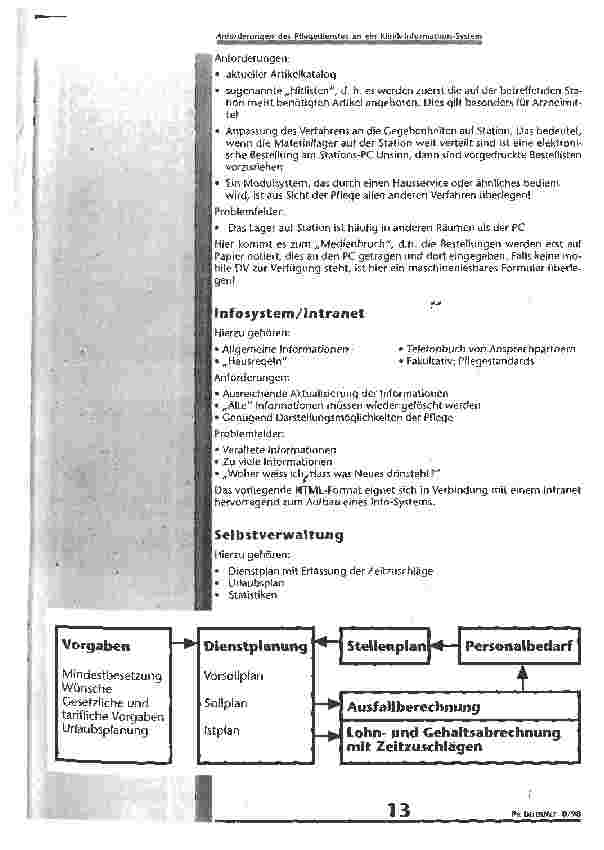 Vorschauseite 5: Anforderungen des Pflegedienstes an ein Klinik- Informations- System