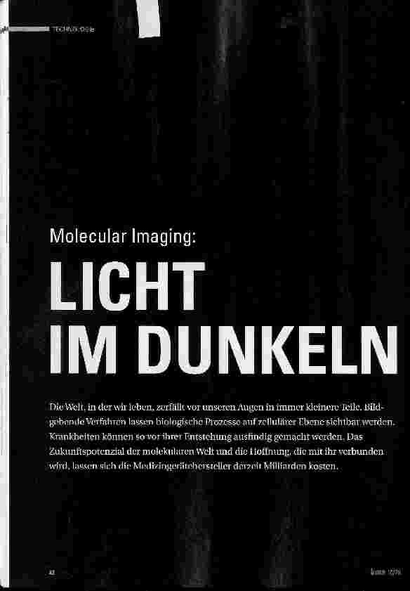 Vorschauseite 1: Molecular Imaging: Licht im Dunkeln