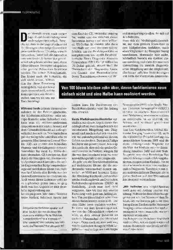 Vorschauseite 3: Molecular Imaging: Licht im Dunkeln