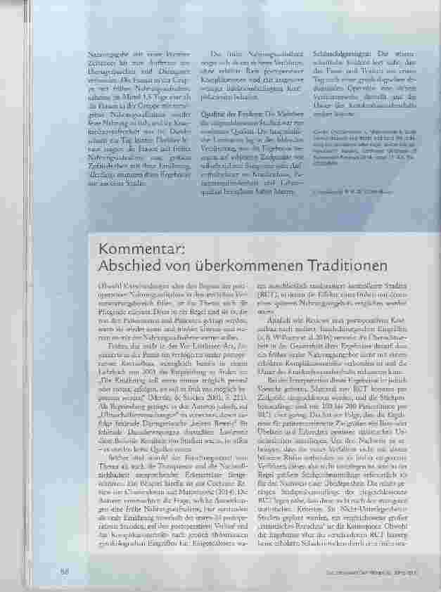 Vorschauseite 2: Weniger Komplikationen durch frühe Nahrungsaufnahme?