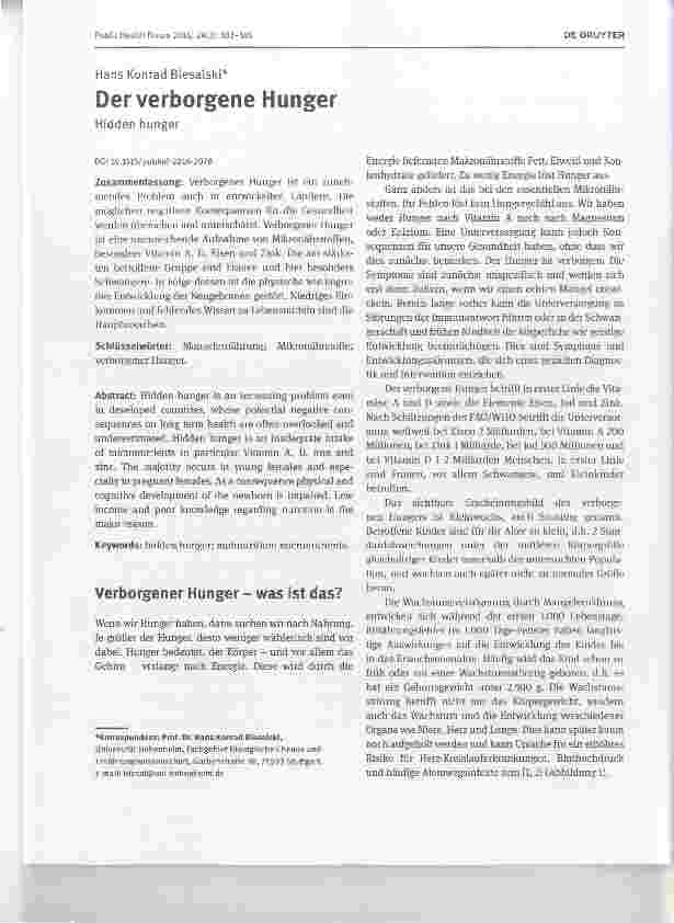 Vorschauseite 1: Der verborgene Hunger