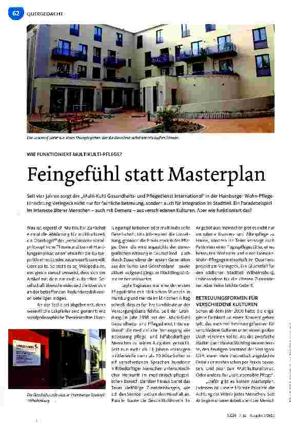 Vorschauseite 1: Feingefühl statt Masterplan