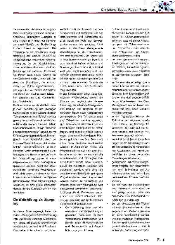 Vorschauseite 2: Weiterbildung Case Management