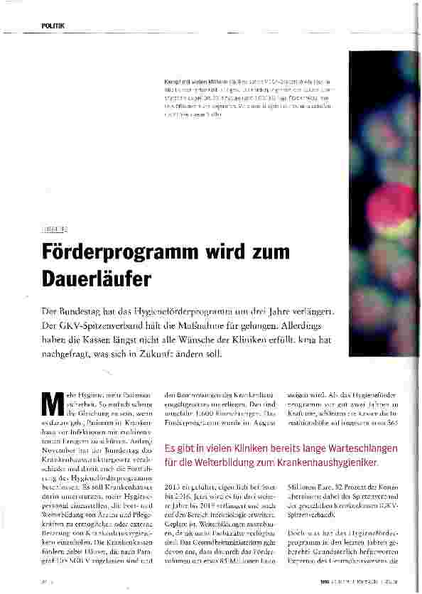 Vorschauseite 1: Förderprogramm wird zum Dauerläufer