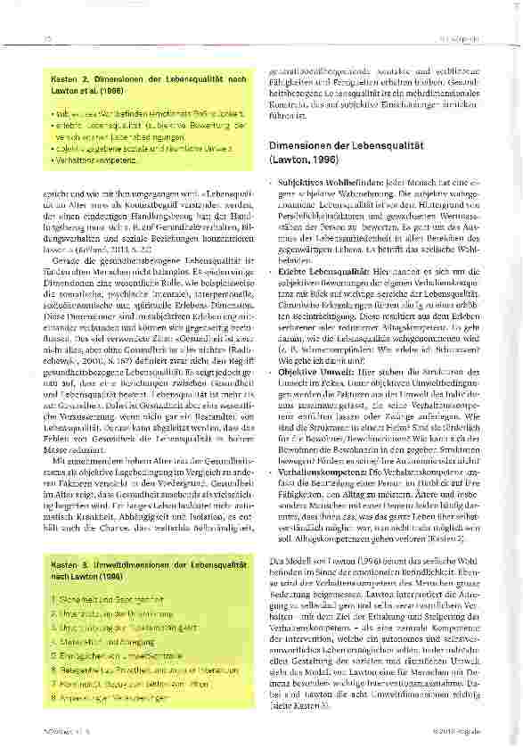 Vorschauseite 2: Lebensqualität und Alter