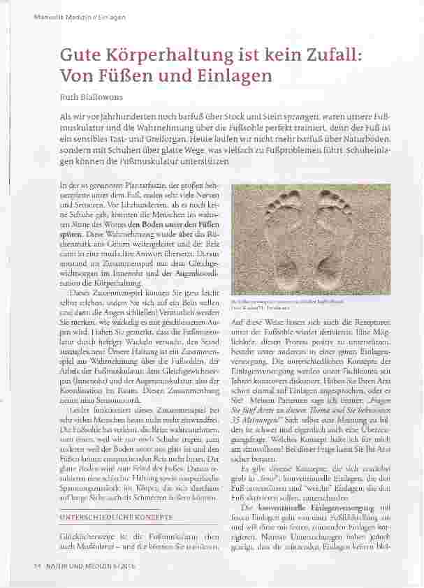 Vorschauseite 1: Gute Körperhaltung ist kein Zufall: Von Füßen und Einlagen