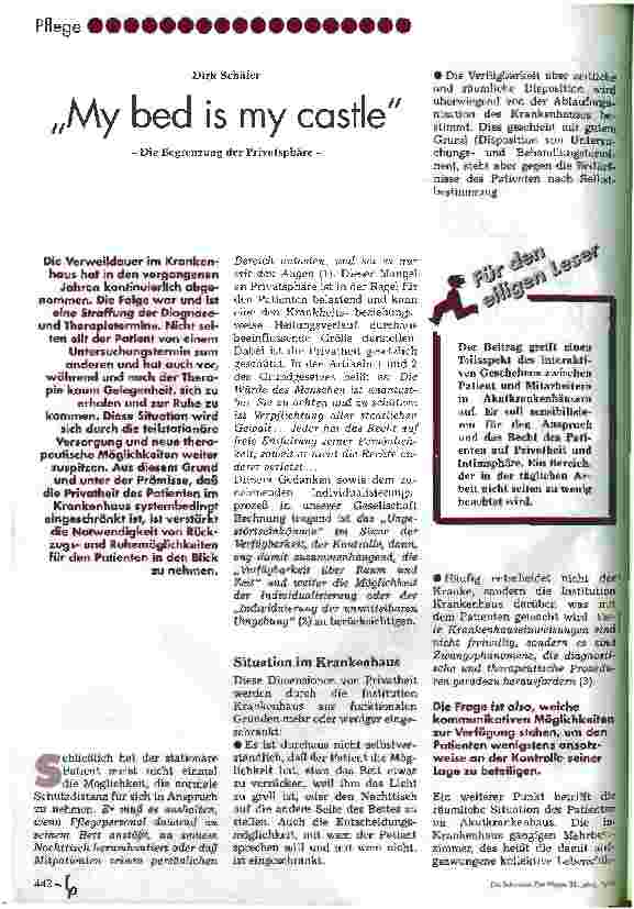 Vorschauseite 1: My bed is my castle Die Begrenzung der Privatsphäre