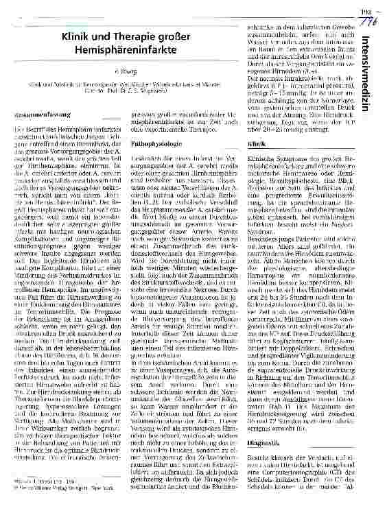 Vorschauseite 1: Klinik und Therapie großer Hemisphäreninfarkte