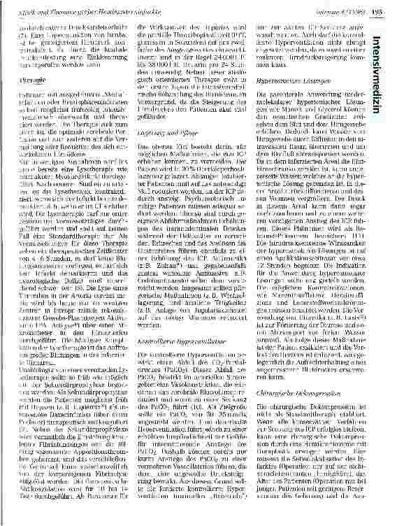 Vorschauseite 3: Klinik und Therapie großer Hemisphäreninfarkte