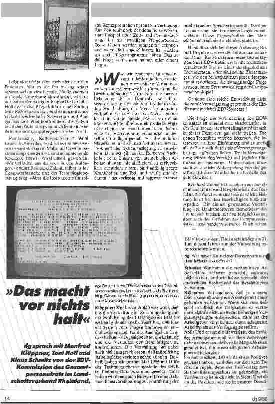 Vorschauseite 5: Macht hoch die Tür? Computer in der Krankenpflege
