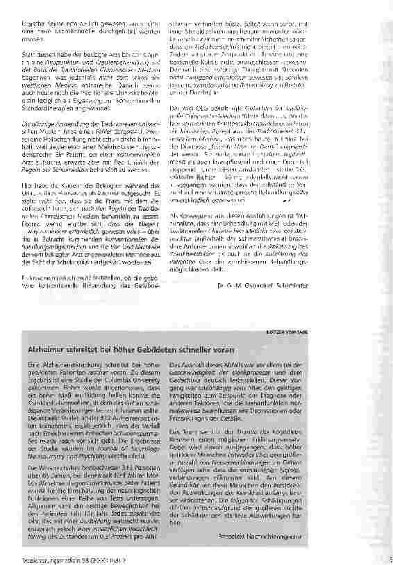 Vorschauseite 4: Armamputation als Folge einer Akupunkturbehandlung?