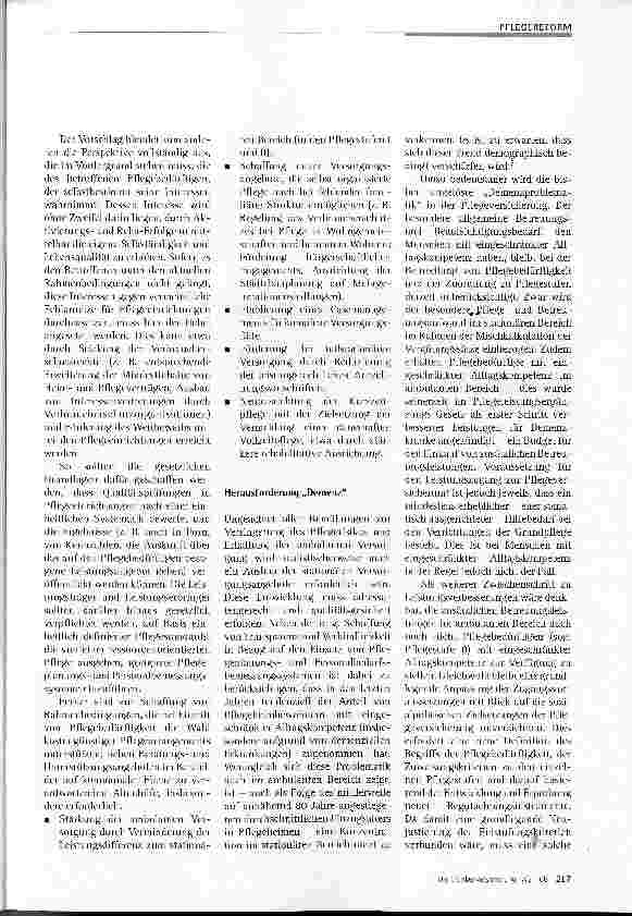 Vorschauseite 3: Erst Gesundheit, dann Pflege - Reformen im Einzeloder Doppelpack?