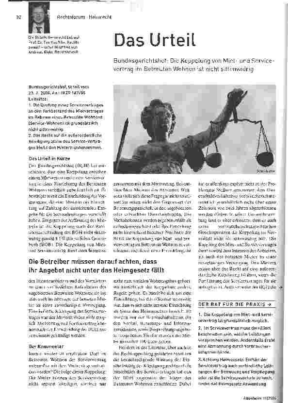 Vorschauseite 1: Das Urteil