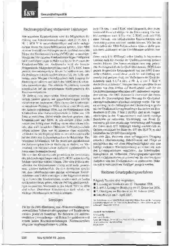 Vorschauseite 5: Gesundheitsreform 2006
