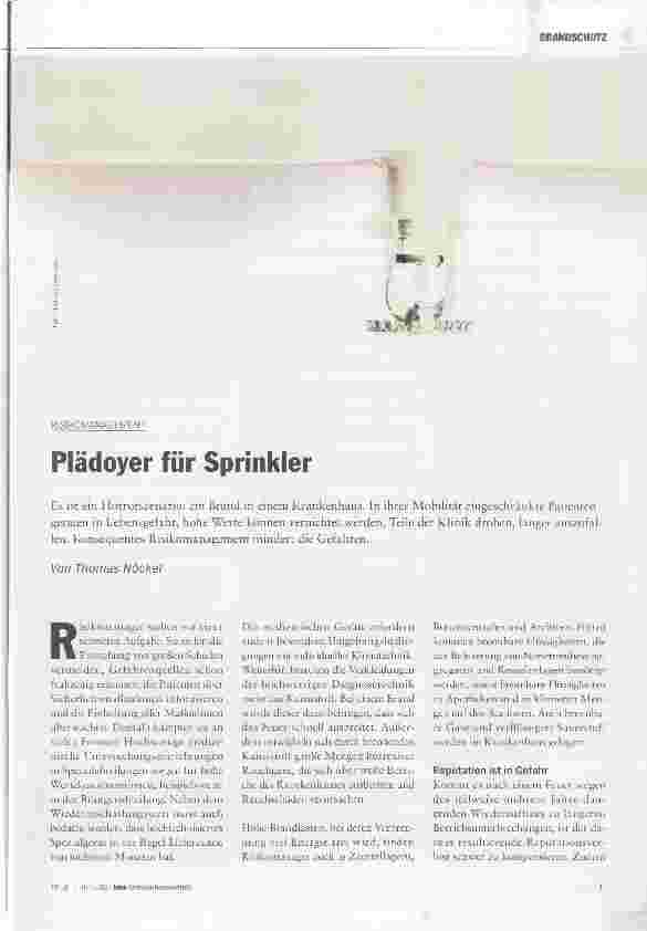 Vorschauseite 1: Plädoyer für Sprinkler