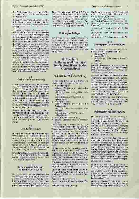 Vorschauseite 2: Ausbildungsund Prüfungsverordnung für die Berufe in der Krankenpflege (KrPflAPrV)