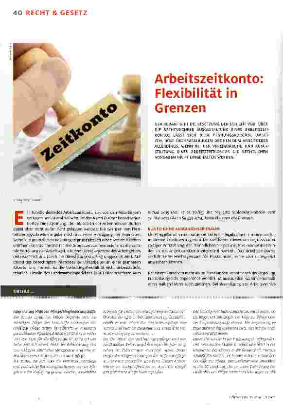 Vorschauseite 1: Arbeitszeitkonto: Flexibilität in Grenzen