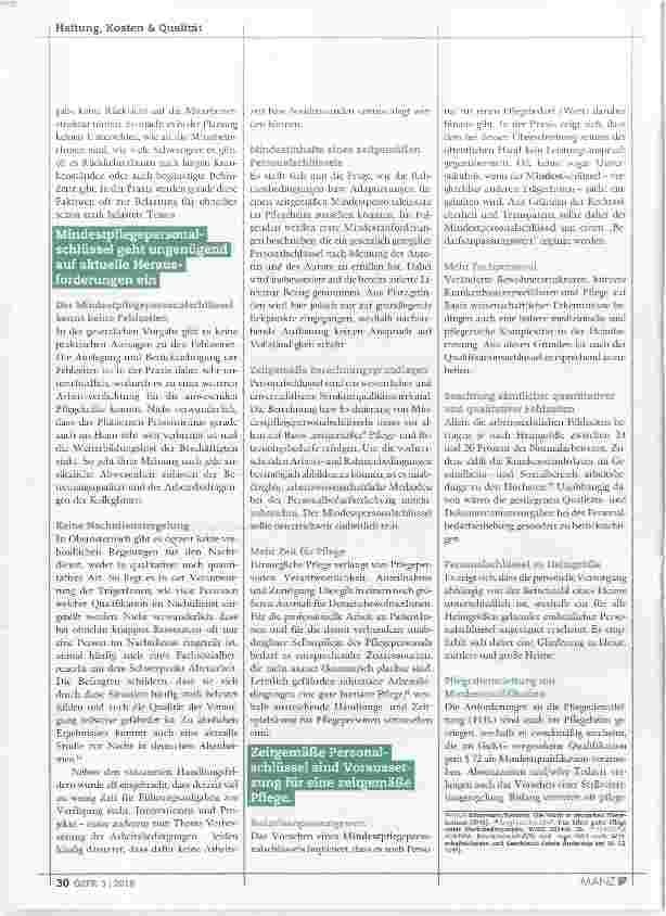 Vorschauseite 3: Personaleinsatz im Pflegeheim