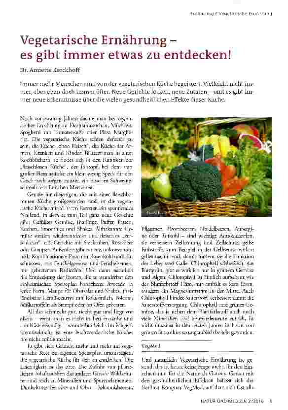 Vorschauseite 1: Vegetarische Ernährung es gibt immer etwas zu entdecken!