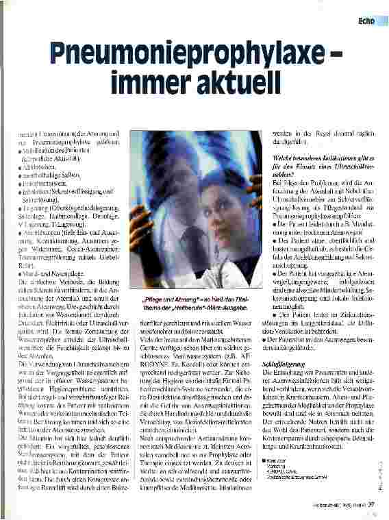 Vorschauseite 2: Pneumonieprophylaxe - immer aktuell