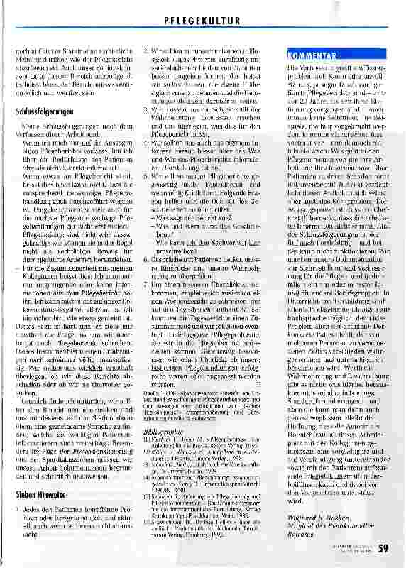 Vorschauseite 5: Pflegeberichte - nur lästige Pflicht? Die tiefe Kluft zwischen Patient und Patientenbericht