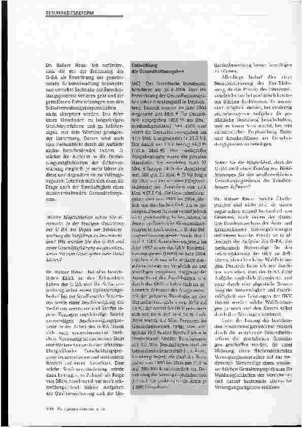 Vorschauseite 3: Neuordnung des G-BA stellt Selbstverwaltung in Frage