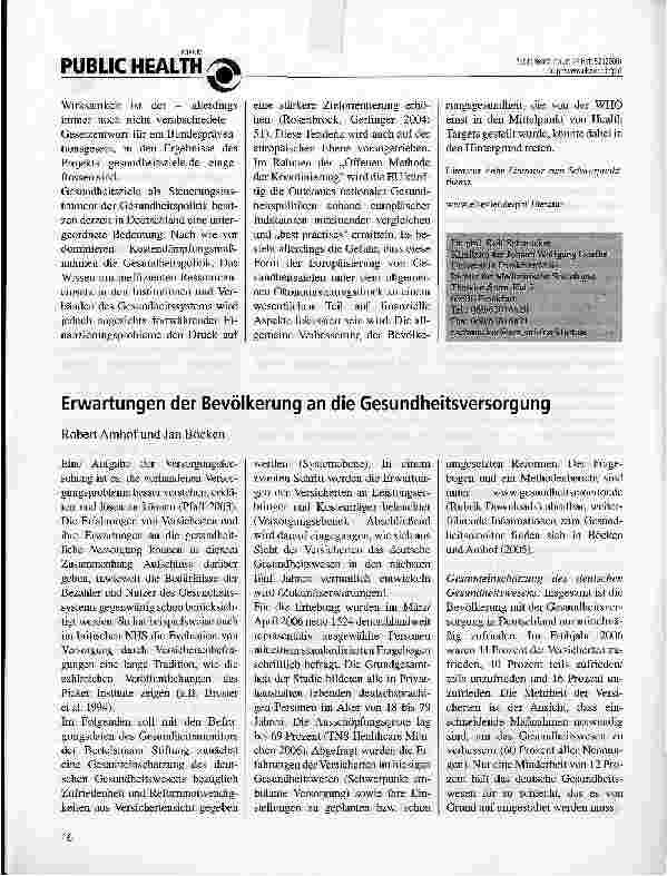 Vorschauseite 2: Gesundheitsziele-Viel Lärm um nichts?