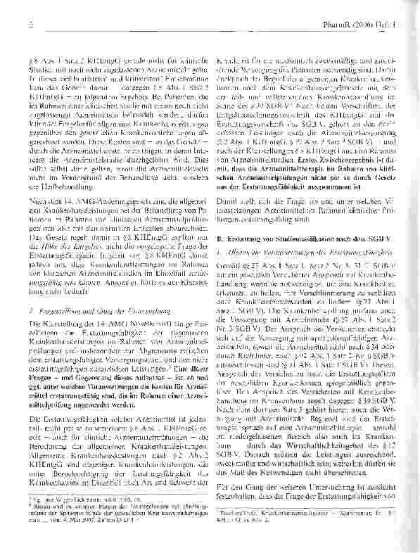 Vorschauseite 2: Erstattungsfähigkeit von Studienmedikation nach der 14. AMG-Novelle
