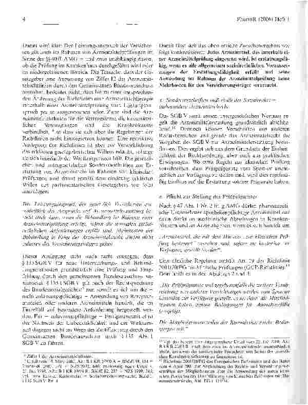 Vorschauseite 4: Erstattungsfähigkeit von Studienmedikation nach der 14. AMG-Novelle